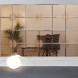Modern Frameless Decorative Glass Float Wall <b>Mirror</b> Purple Pink Bronze Gold Colors on Wooden Material Home Decor - Product Image 5