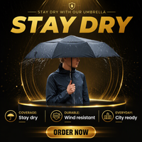 Parapluie de voyage coupe-vent automatique + 10 % plus grand, armature robuste, pliable compact, portable, pour adultes, femmes, hommes, sac à dos