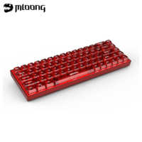 Clavier de jeu MLOONG K680 à 68 touches remplaçables à chaud avec touches transparentes rouges, clavier mécanique à interrupteurs rouges pour ordinateur portable PC