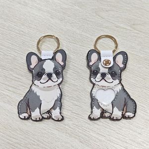 Pet Hair Storage Keychain Cartoon <b>Dog</b> Photo Frame Keychain PU Leather Pet Memorial Gift <b>Keyring</b> - Product Image 4