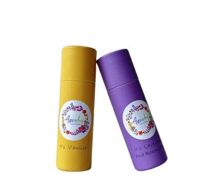 Emballage de produits de soin sans plastique, baume corporel en tube cylindrique en papier, emballage cosmétique biodégradable en tubes. - Product Image 1