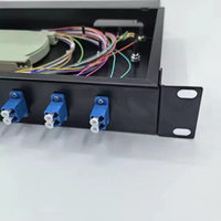 Rak Distribusi FTTH 19 Inci 1U yang Dipasang di Rak, Panel Patch Fiber Optik Tipe Tetap 12-Port, Peralatan Telekomunikasi Utama