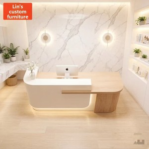 เคาน์เตอร์เก็บเงินแบบเรียบง่ายทันสมัย QT-219X ทำจาก MDF สำหรับร้านเสริมสวย สตูดิโอโยคะ บาร์ เคาน์เตอร์ร้านขายเสื้อผ้าสตรี - Product Image 4