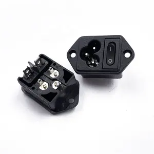 Universal Outlet Socket Panel Mount Factory Direct 2.5A250V 2pins AC Power Socket And Inlet Socket