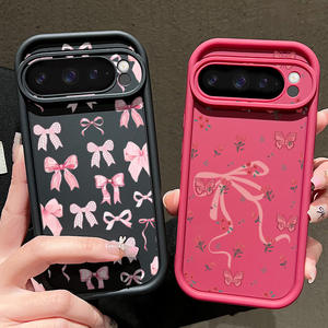 Funda para Teléfono Google Pixel 9 con Lazo Rosa, Funda Protectora Anti-Caídas con Diseño Floral Pintado para Pixel 10 Pro - Product Image 1
