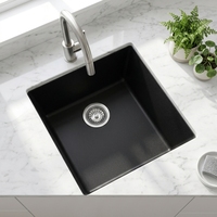 Évier en granit composite haute densité, revêtement nano anti-taches noir mat, sans pénétration de couleur, facile à nettoyer, résistant à l'huile