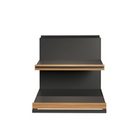 Compacte 2-laags metalen houten groentepresentatiestandaard, hoge draagkracht, vrijstaand, snelle installatie, supermarkt groentepresentatie