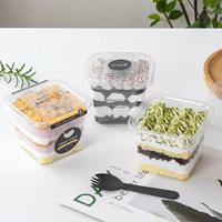 Boîte alimentaire rectangulaire jetable en plastique PET transparent pour gâteaux, pain, biscuits et desserts