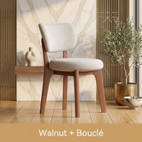 Chaise de salle à manger en cuir avec dossier rembourré, design minimaliste moderne, confortable, mobilier d'hôtel et de maison, luxe léger
