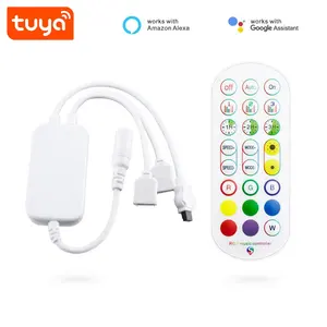 Tuya Smart WiFi RGB Pintar 4Pin Strip LED 1 Sampai 2 Pengontrol dengan Remote Kontrol PST-XY001