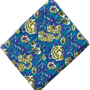 Hand Block floral Printed 100% <b>Fabric</b> 44 Inch <b>Medium</b> Weight Breathable Woven Home Textile Cushion Material - Product Image 1
