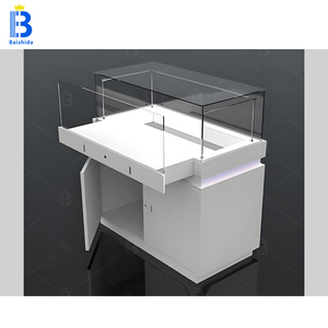 Bán buôn tùy chỉnh hợp thời trang thép không gỉ cửa hàng đồ trang sức LED chiếu sáng có thể khóa Showcase kính cửa hàng đồ trang sức tủ trưng bày - Product Image 2