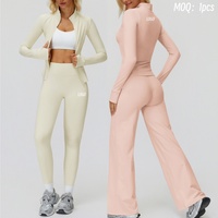Vêtements de sport pour femmes Aoyema, automne-hiver, décontractés, polyvalents, respirants, coupe-vent, ensemble de course à pied, taille élastique, séchage rapide, ensembles de fitness