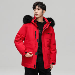 Trench Invernale Sportivo da Uomo Lunghezza Regolare 90% Piumino d'Oca Bianco con Cappuccio Apribile per Montagna e Outdoor - Product Image 2