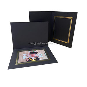 Tùy chỉnh lật mở Vàng in thẻ Đen Gấp Thư mục ảnh 4x6, lưu niệm ảnh đen chủ - Product Image 3