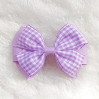 Jepit Rambut Pita Gingham Manis dan Lucu 3 Inci Bergaya Sekolah Cocok untuk Sehari-hari