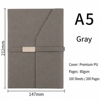Carnet en cuir PU A5, lot de 4, journal ligné, logo personnalisé, cadeau promotionnel pour entreprise et bureau