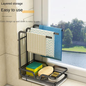 Offre Spéciale haute qualité éponge brosse <span class=keywords><strong>savon</strong></span> porte-torchon mural auto-adhésif cuisine Caddy organisateur évier étendoir - Product Image 6