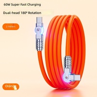 Cable de Datos de Aleación de Zinc Estilo Mecha con Doble Curvatura y Rotación de 180 Grados, 1 Metro, Compatible con Laptops de 17 Pulgadas, Carga USB-C para Móviles