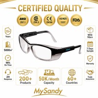 Lunettes de sécurité de prescription Mysandy OP40 ANSI Z87 anti-choc, anti-buée, en polycarbonate, UV400, carrées, vintage, verres transparents, vente en gros