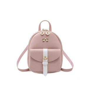 Mini sac à dos <span class=keywords><strong>femme</strong></span> nouveau style 2026, couleur unie, fermeture éclair, style décontracté, sac d'école polyvalent, sac à dos classique petit format pour le commerce international - Product Image 5