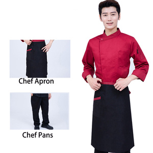 เสื้อเชฟแบบยูนิเซ็กซ์ เสื้อเชฟแขนยาวสำหรับผู้ชาย ชุดยูนิฟอร์มทำอาหารในครัวร้านอาหาร เสื้อเชฟ - Product Image 5