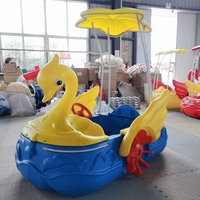 Bateau à pédales manuel Cygne pour enfants, vélo aquatique à manivelle pour parc d'attractions, lac, piscine, parc aquatique