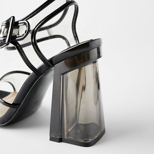 Sandali Estivi da Donna con Tomaia in Vinile Trasparente e Cinturino alla Caviglia, <span class=keywords><strong>Tacchi</strong></span> Alti - Product Image 4