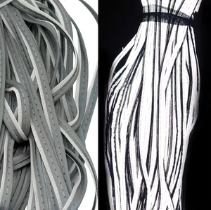 Bán buôn khả năng hiển thị cao Dây phản ánh <span class=keywords><strong>2</strong></span> side băng đàn hồi vải may phản quang đường ống - Product Image 2