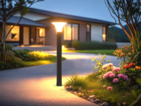 Lampe solaire de jardin industrielle étanche et ignifuge de 77 cm de hauteur, 1000 lm, éclairage large à 360°, pour zone commerciale, avec PIR, garantie 3 ans