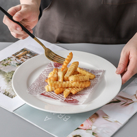 Platos de Porcelana Blanca de Calidad Hotelera, Platos de Servir Grandes de Cerámica de 9-14 Pulgadas para Restaurante, Banquete, Boda