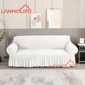 High-Grade Skirt Bubble Seersucker Full Package Universal Custom High Stretch Sofa Slipcover Cover