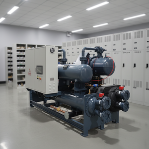 เครื่องทำความเย็นแบบสกรูอุตสาหกรรมชนิดระบายความร้อนด้วยน้ำ (แบบแช่น้ำ) ประหยัดพลังงาน ป้องกันการเกิดออกซิเดชัน มาตรฐาน <span class=keywords><strong>UL</strong></span> สำหรับโรงงานแบตเตอรี่ลิเธียมในอเมริกาเหนือ - Product Image 1