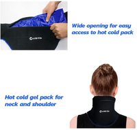 Aerdu — ensemble de compression gel glacé, tissu en néoprène confortable réutilisable, pour cou rigide avec enveloppe