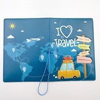 Dompet Travel PVC multifungsi, kartun lucu, dompet paspor, pelindung kartu kredit, pemegang dokumen tiket paspor