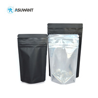 Sacs zip-lock en mylar pour dispensaire personnalisé taille L Sacs zip-lock en aluminium noir mat à double fermeture éclair Sacs Doypack 3.5 mylar à l'épreuve des enfants
