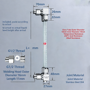 Указатель уровня из стеклянной трубки для высоких температур, органический, для резервуаров для воды и пожарных систем - Product Image 2