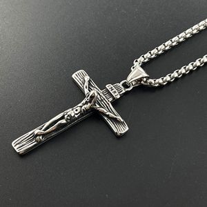Heren 316l Roestvrij Staal <span class=keywords><strong>Jesus</strong></span> <span class=keywords><strong>Crucifix</strong></span> Kruis Hanger Ketting Inri Antiek Zilver Katholiek Christelijk Geloof Sieraden - Product Image 2