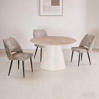 Table à manger ronde en bois moderne et peu encombrante pour la maison, l'appartement, l'hôtel et le café - Stable et multifonctionnelle