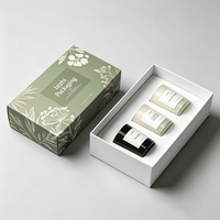 Boîte d'emballage de luxe de haute qualité avec logo personnalisé pour coffret cadeau de trois bougies, boîte d'emballage pour kit cosmétique, boîte en papier