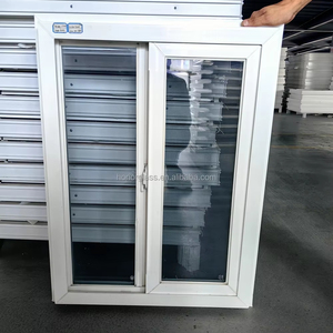 Phong cách Mỹ đôi màu PVC TREO CỬA SỔ trượt dọc với lưới chống muỗi - Product Image 1