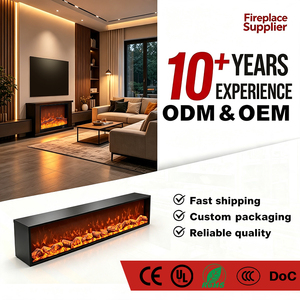 Chimenea Eléctrica Empotrada Moderna con Certificación CE, Llama Realista de 7 Colores, Control Remoto con Calefacción, Chimenea Decorativa - Product Image 5