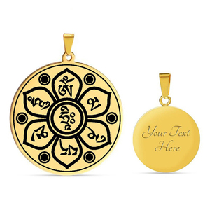 Colar de Pingente de Aço Inoxidável com Amuleto da Sorte, Mantra de Seis Caracteres Budistas, em Aço Titânio, Moderno e com Personalidade - Product Image 2