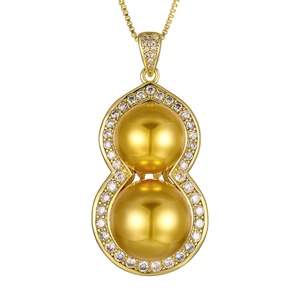 Elegante Collar con Colgante de Perla de Concha en Forma de Calabaza de 14-16 mm, Chapado en Oro de Alta Calidad, Ecológico y Suave, para Mujer - Product Image 1