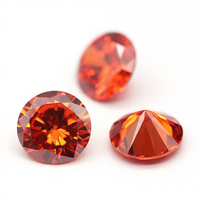 Vente en gros de pierre ronde L-Orange CZ 5A Zircon créé en laboratoire 0.8mm-3.0mm avec jeu de couleurs/feu pour la décoration d'ongles