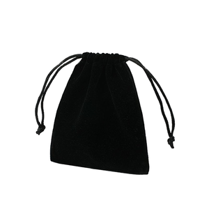 En gros, Sacs pochettes de luxe de haute qualité en velours noir doux, à cordon de serrage, pour bijoux et bracelets, sacs pochettes autoportants - Product Image 2
