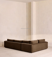 Canapé d'angle moderne de luxe Ferly, tissu velours marron, ensemble de canapés pour salon, taille et couleur personnalisables, mobilier de villa.