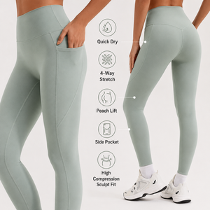 Leggings <span class=keywords><strong>de</strong></span> yoga <span class=keywords><strong>de</strong></span> cintura alta con efecto segunda piel y bolsillos para <span class=keywords><strong>mujer</strong></span>, <span class=keywords><strong>mallas</strong></span> <span class=keywords><strong>de</strong></span> entrenamiento con efecto levantamiento <span class=keywords><strong>de</strong></span> glúteos, pantalones <span class=keywords><strong>de</strong></span> fitness <span class=keywords><strong>de</strong></span> secado rápido para gimnasio y running, venta al por mayor - Product Image 4
