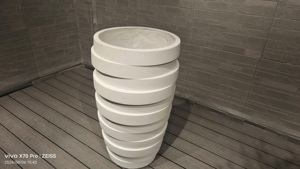 Maceta Moderna de Hormigón con Patrón Circular para Plantas de Jardín, Diseño Minimalista y Duradero para Uso en Exteriores - Product Image 3