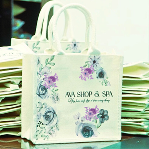 Logo personnalisé Fermeture à glissière Style classique Jute Sac à provisions Lettre Motif Conception pour la décoration de vacances Cadeau Utilisation Fabriqué Vietnam - Product Image 4